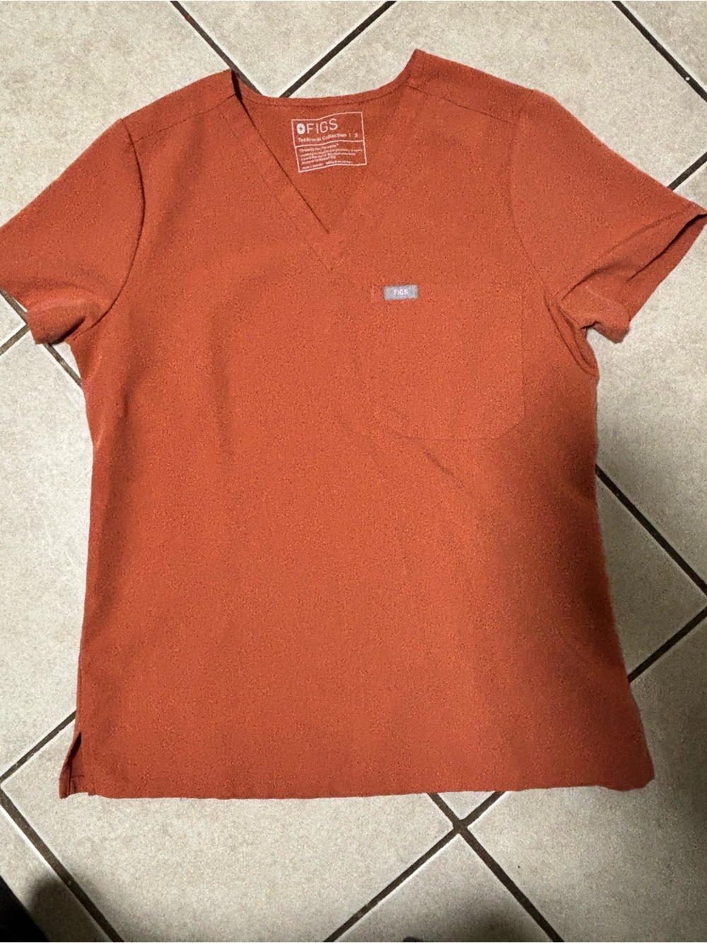 Figs Women's Crewneck Top in Burnt Orange